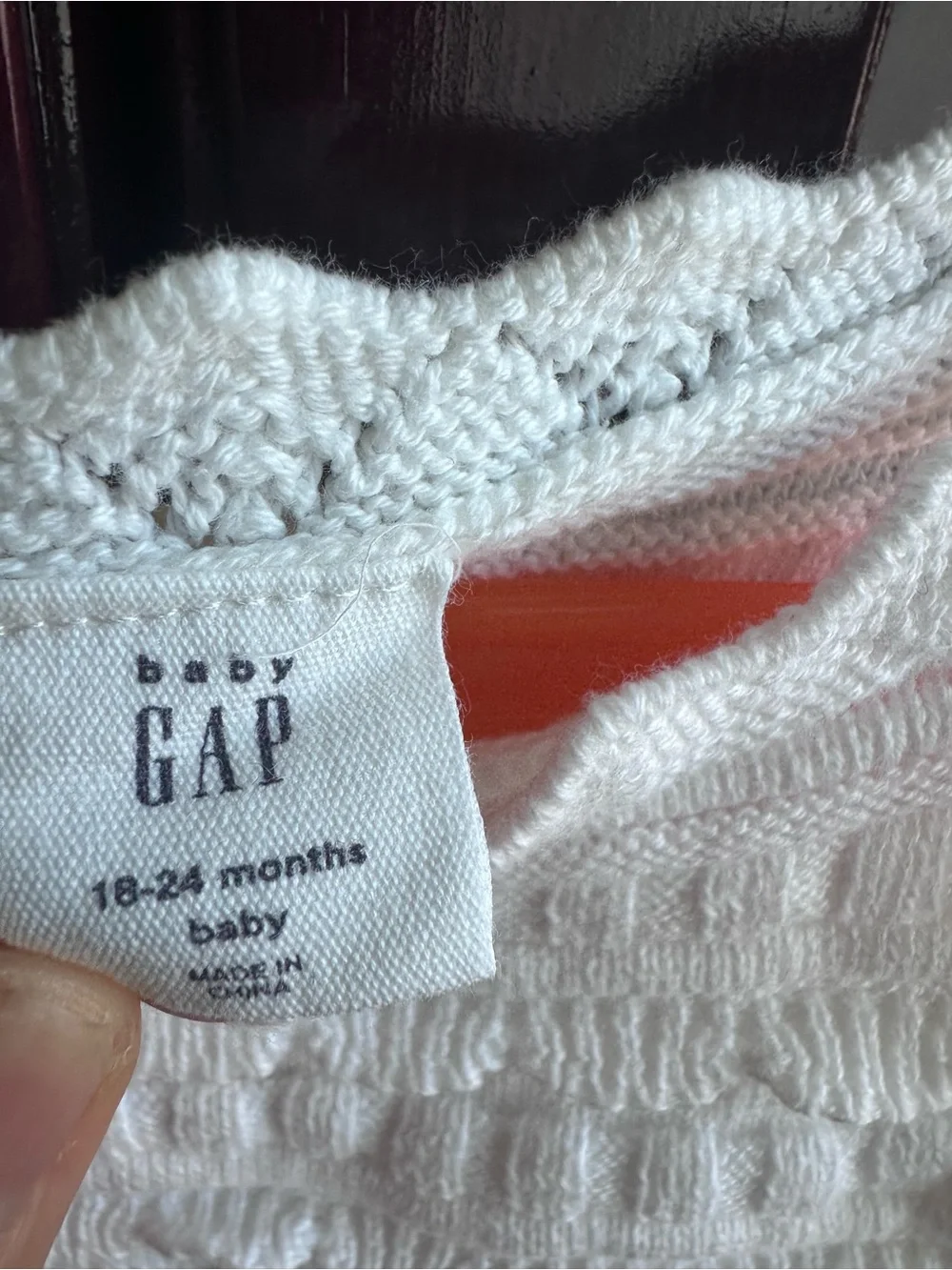 Baby Gap White Knit Baby Romper - Textured Crochet Detail